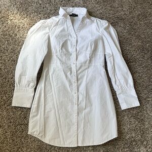 White Button Up Shirt Dress